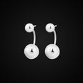 Double Ball Drop Earrings