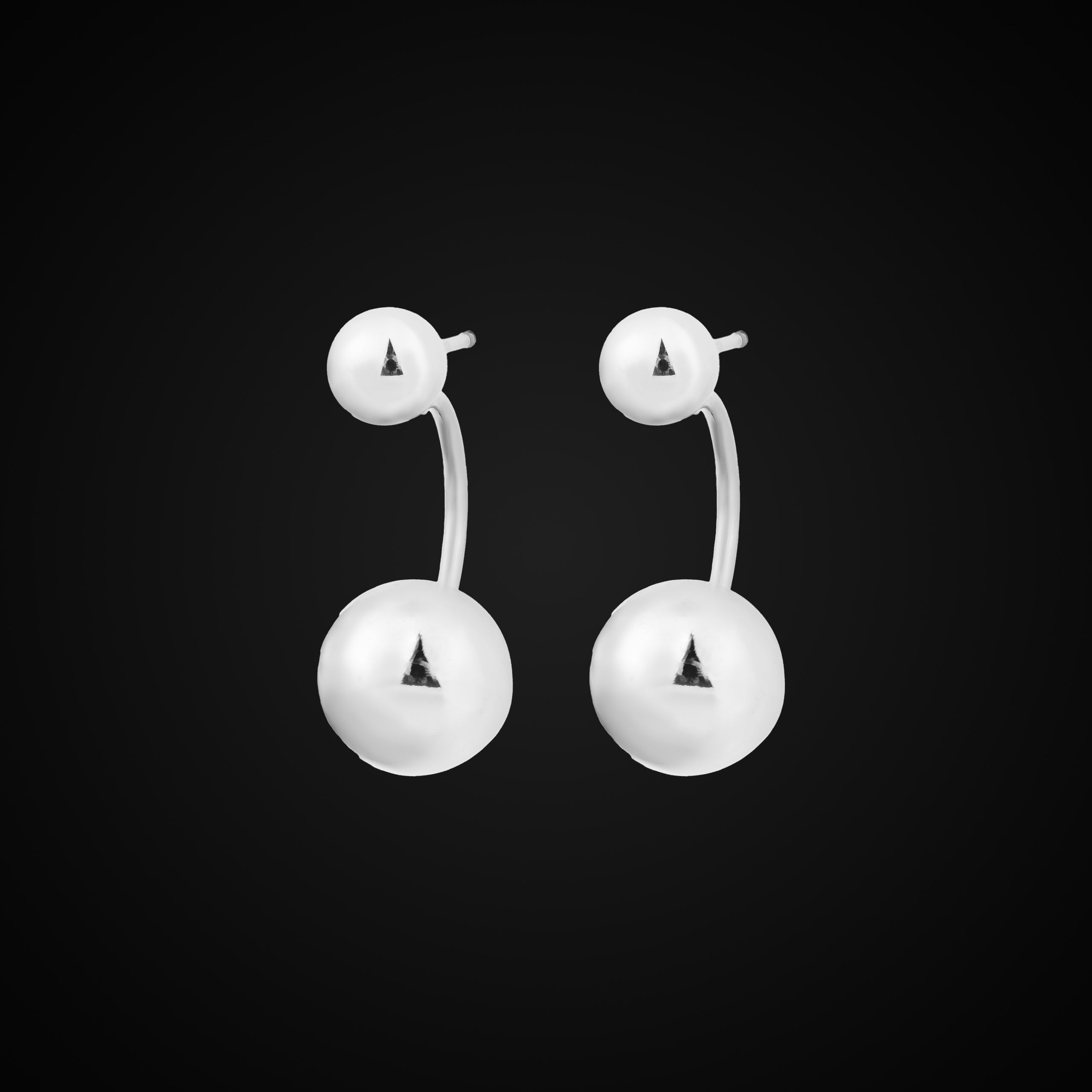 Double Ball Drop Earrings