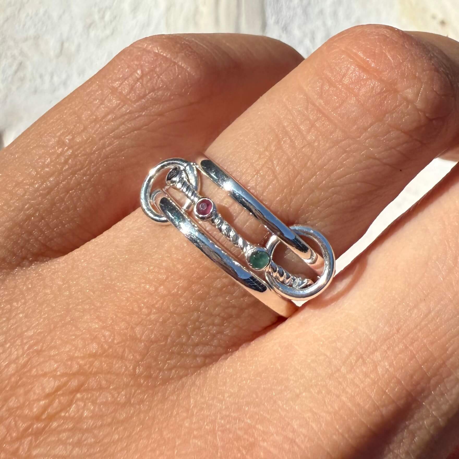 Mix Gem Jump Ring