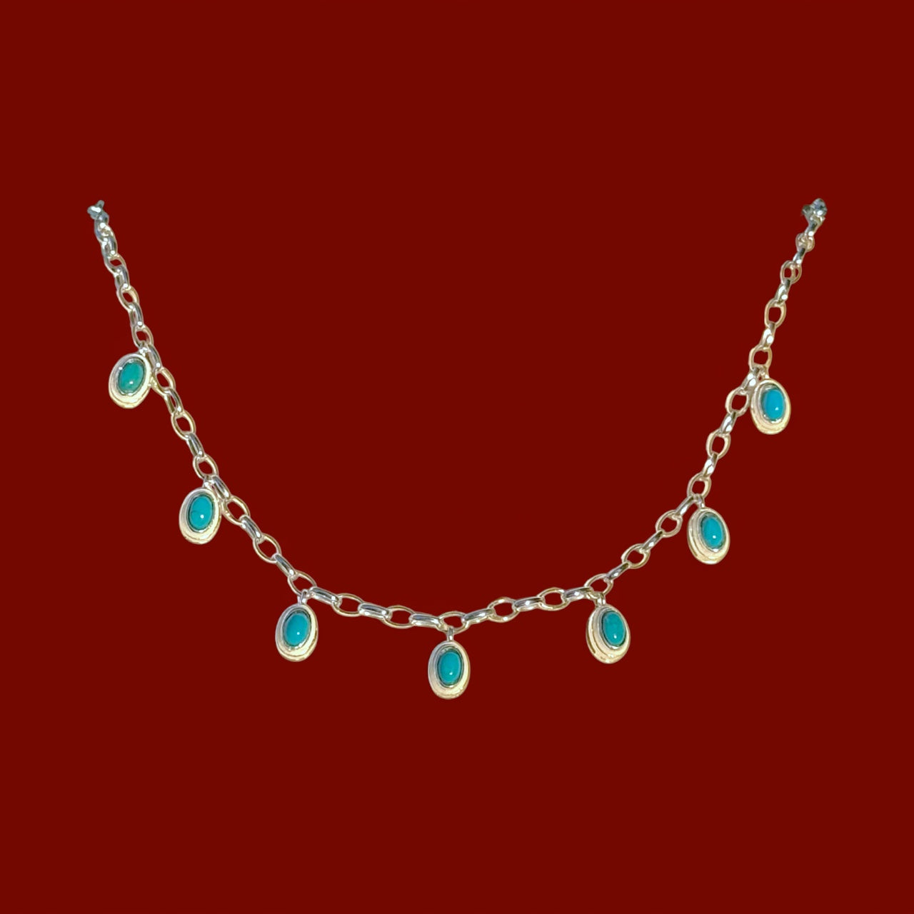Turquoise Enamel Necklace