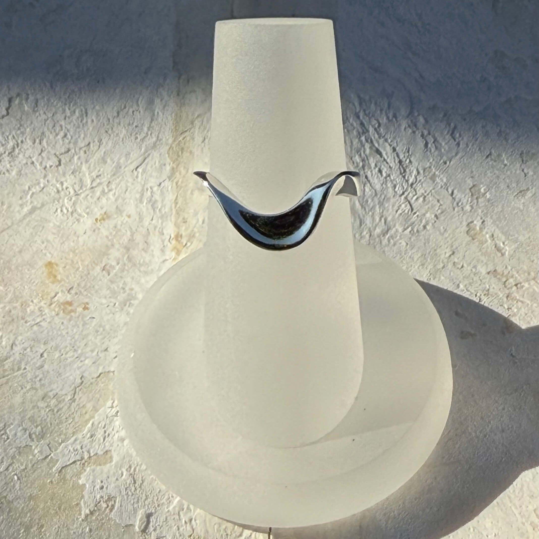 wavy stackable silver ring