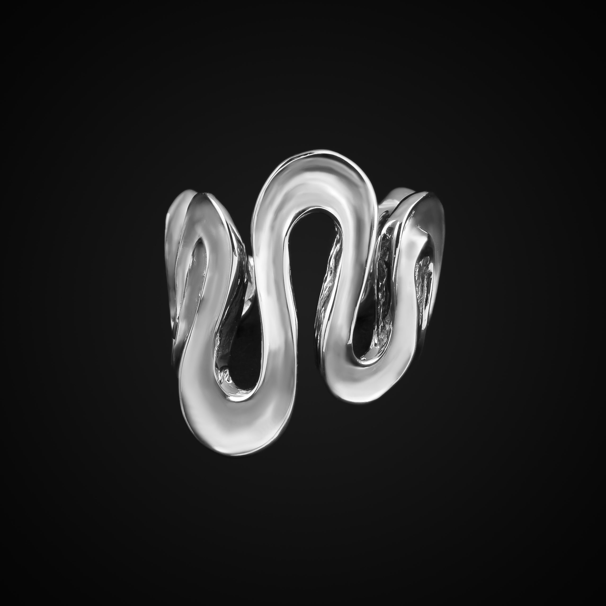 Abstract Wavy Ring (Free size)